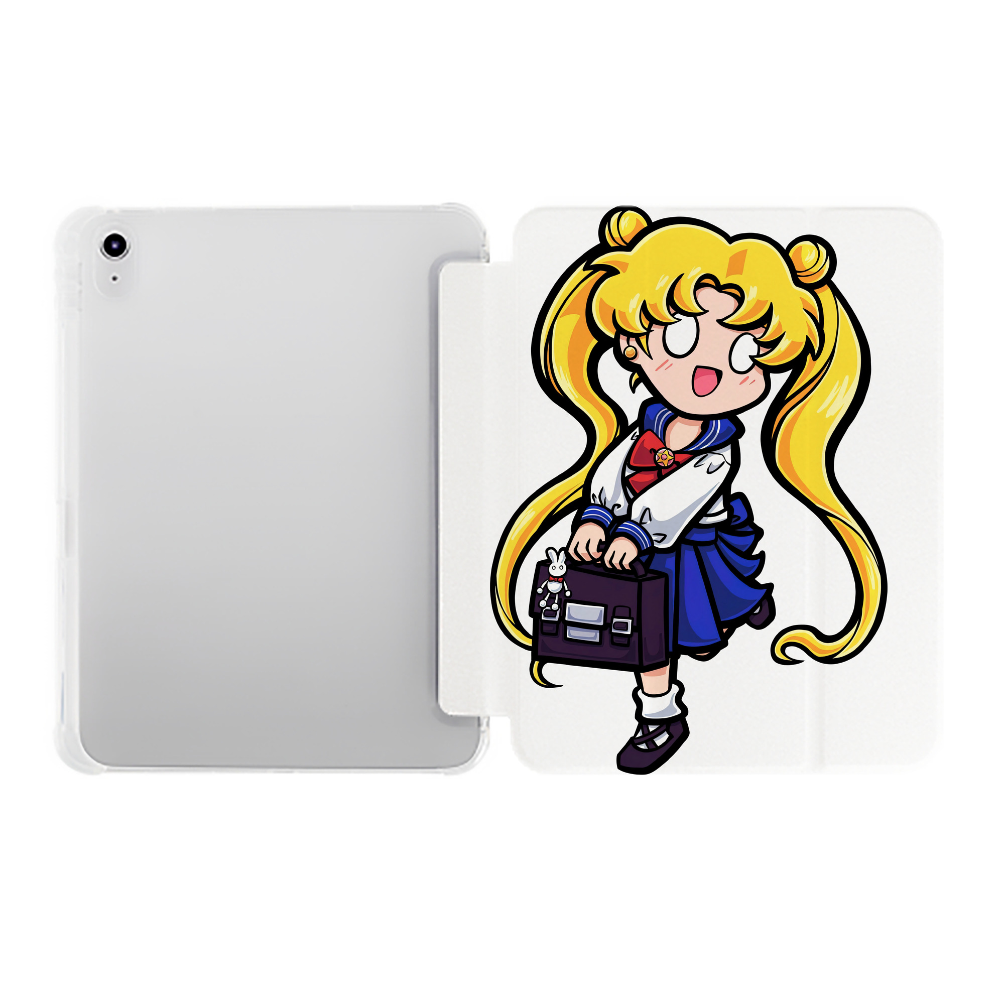 （画像用） 美少女戦士セーラームーン 愛野 美奈子 あいの みなこ Sailor Moon Aino Minako IPad ケース ペン収納付き 三つ折りスタンド PUレザー×シリコン 対応機種9.5/10.5/10.9インチ